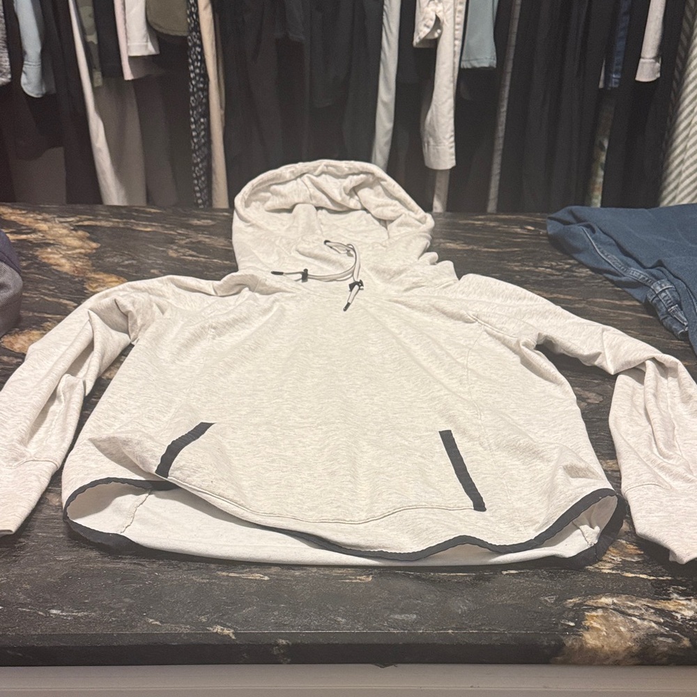 Athleta Light Gray Hoodie with Black Accents